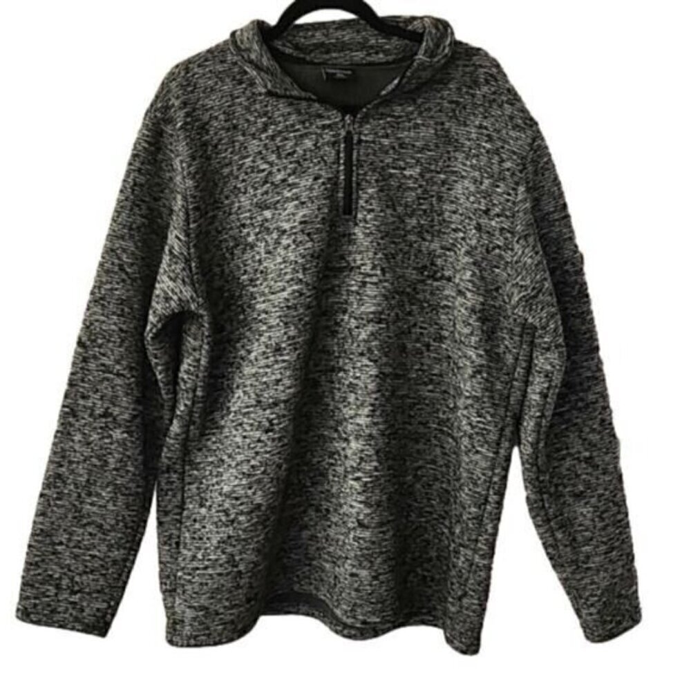 Mountain Expeditions Sweatshirt Dark Gray White Relaxed Fit 1/4 Zip Men's XL
